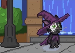 Magic Cat in a Purple Hat